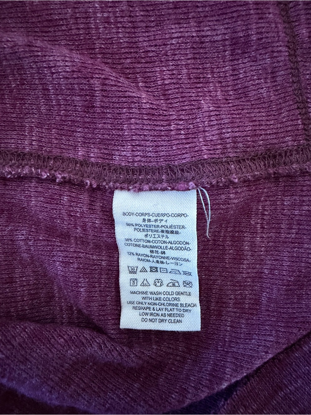 We the Free People Split Back Turtleneck Longline Top High Purple Short Womens S - Picture 8 of 10